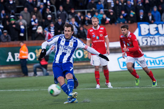 Tobias Hysén, IFK Göteborg, bränner en straff i