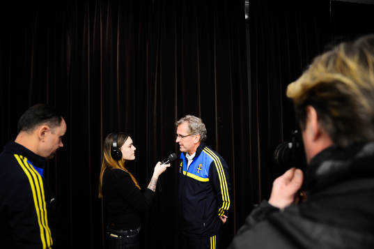 Förbundskapten Erik Hamrén på presskonferens i Stockholm