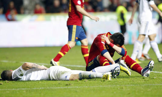 Deception David Villa - 22.03.2013 - Espagne / Finlande -