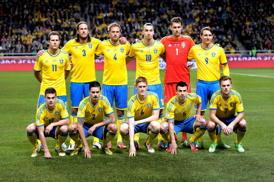 bakre raden frv. Andreas Granqvist, Jonas Olsson, Zlatan