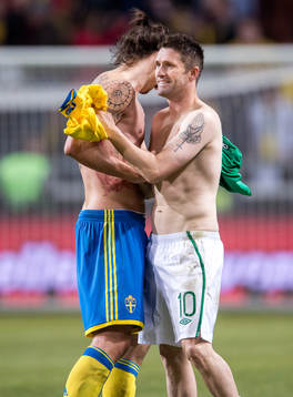 Robbie Keane, Irland, klappar om Zlatan Ibrahimović,