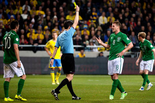 James McCarthy, Irland får gult kort