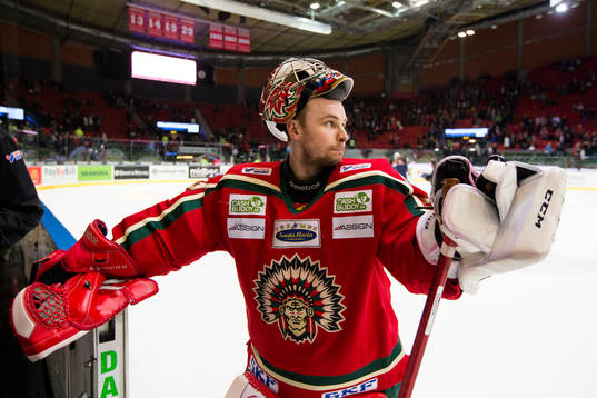 Julius Hudacek, målvakt i Frölunda deppig