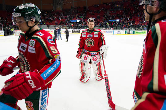 Julius Hudacek, målvakt i Frölunda deppig