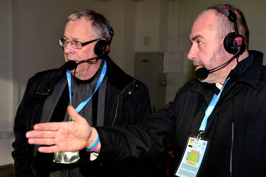 Lars Lagerbäck, expertkommentator TV3 och Niklas Holmgren