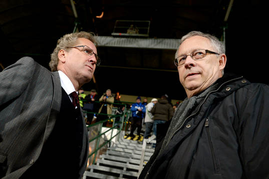 Erik Hamrén, förbundskapten Sverige och Lars Lagerbäck,