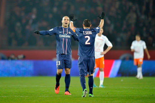 Joie de ALEX / Thiago SILVA - 29.03.2013 - Paris Saint