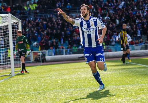 Mattias Bjärsmyr, IFK Göteborg, gör 0-2, jubel