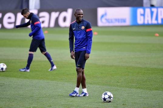 Eric ABIDAL - 01.04.2013 - Entrainement Barcelone avant PSG