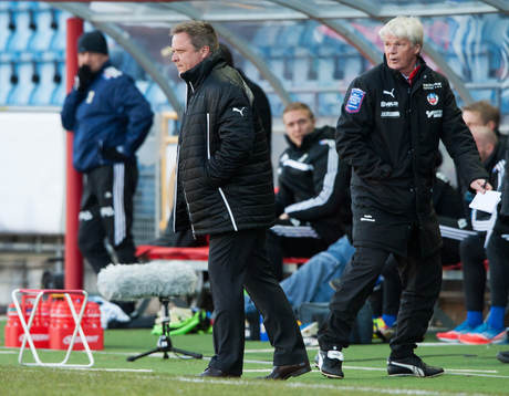Roar Hansen och Kalle Björklund, tränare, Helsingborg