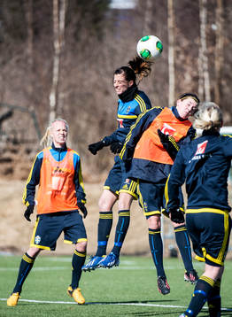 Lotta Schelin i nickduell med Olivia Schough, Sverige