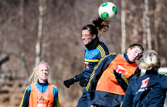 Lotta Schelin i nickduell med Olivia Schough, Sverige