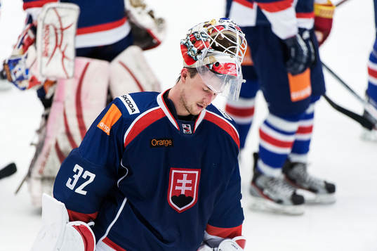 Jaroslav Janus, målvakt Slovakien, deppar