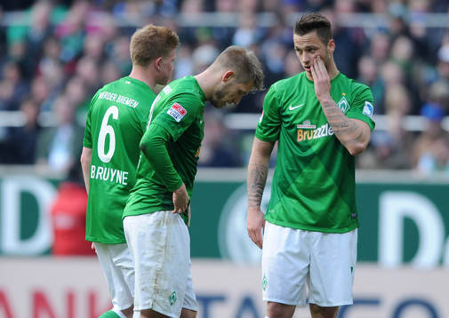 v.l. Kevin de Bruyne, Aaron Hunt, Marko Arnautovic (Bremen)