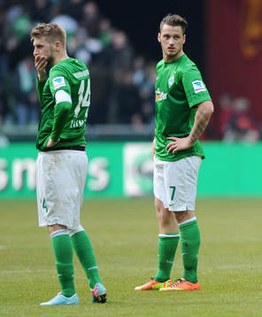 v.l. Aaron Hunt, Marko Arnautovic (Bremen)