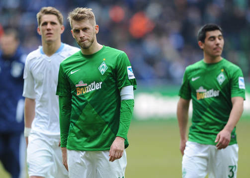 v.l. Nils Petersen, Aaron Hunt, Oezkan Yildirim (Bremen)