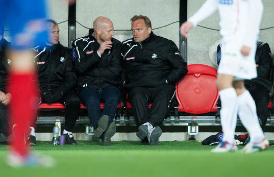 Andreas Thomsson och Jörgen Pettersson, tränare, Öster