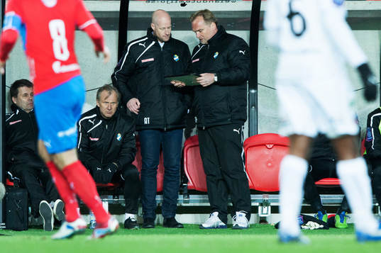 Andreas Thomsson och Jörgen Petersson, tränare, Öster