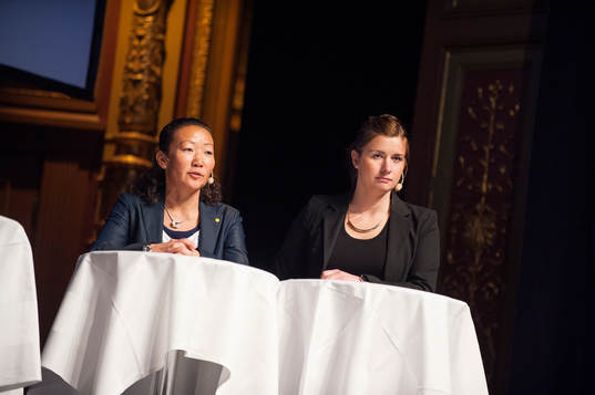 Jenny Palmqvist, domare och Malin Johansson