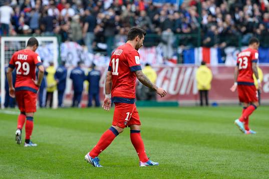 Ezequiel LAVEZZI / Lucas MOURA - 13.04.2013 - Troyes / PSG