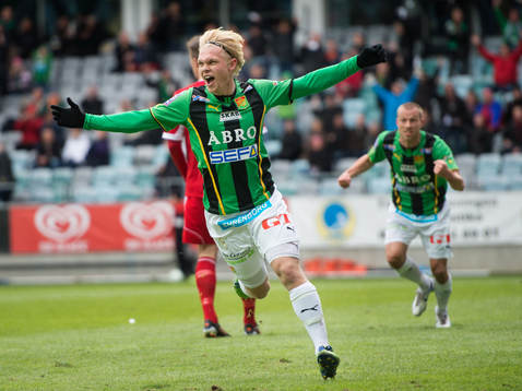 Linus Tornblad, Gais, gör 1-0, jubel