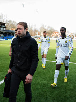 Celso Borges, Andreas Alm, tränare, Per Karlsson och Henok