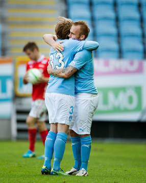Emil Forsberg, Magnus Eriksson, Malmö FF, kramas