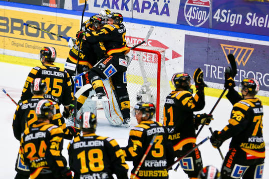 Skellefteåspelarna jublar