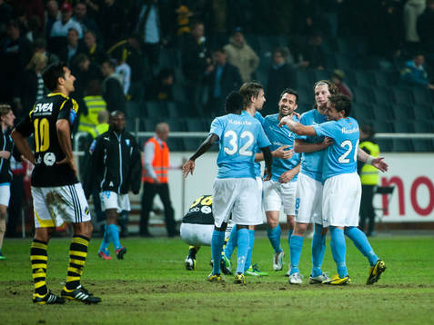 Malmö-spelarna jublar