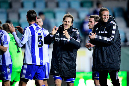 Tobias Hysén, lagkapten IFK Göteborg jublar