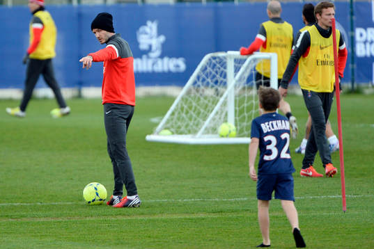 David BECKHAM / Cruz BECKHAM  - 19.04.2013 - Entrainement