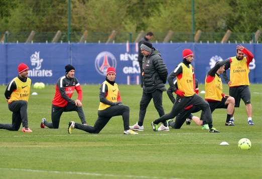 Carlo ANCELOTTI    - 19.04.2013 - Entrainement du PSG