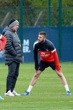 Carlo ANCELOTTI / Jeremy MENEZ - 19.04.2013 - Entrainement