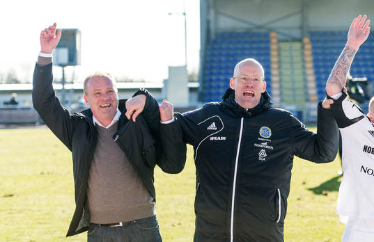 Roger Franzén och Joel Cedergren, tränare Sundsvall,
