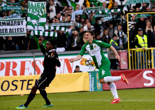 Billy Schuler, Hammarby, gör sitt 2-0-mål