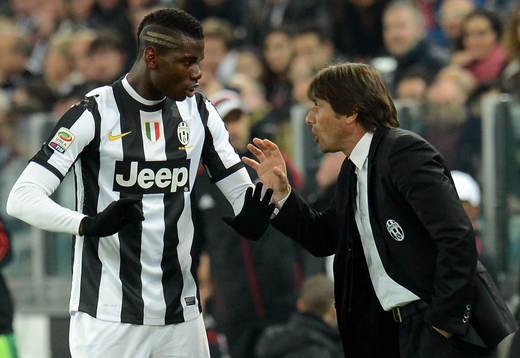PAUL POGBA / ANTONIO CONTE - 21.04.2013 - Juventus / Milan