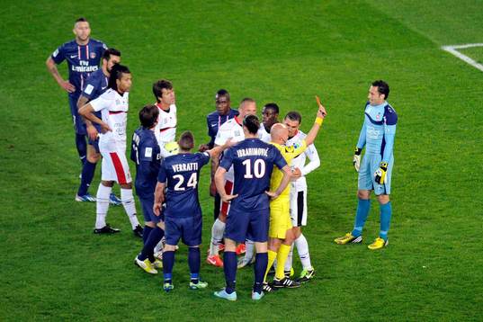 Carton Rouge pour David OSPINA - 21.04.2013 - Paris Saint