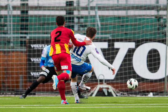 Gunnar Heidar Thorvaldsson kvitterar för Norrköping, 1-1,