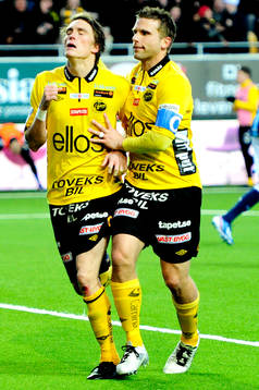 Lasse Nilsson, Elfsborg, jublar med Anders Svensson