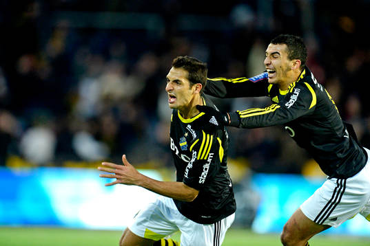 Celso Borges och Nabil Bahoui, AIK jublar