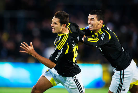 Celso Borges och Nabil Bahoui, AIK, jublar