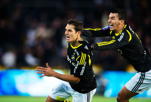 Celso Borges och Nabil Bahoui, AIK, jublar