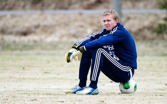 Marcus Sandberg, målvakt, IFK Göteborg, sitter och vilar