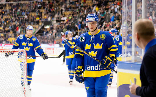 Sverige Sveriges spelare lämnar isen Tobias Viklund,