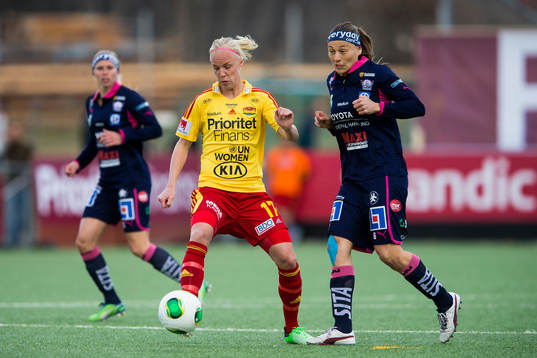 Caroline Seger, Tyresö och Mariann Gajhede Knudsen,