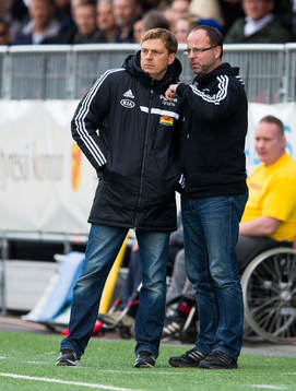 Tony Gustavsson, tränare, Tyresö och Leif Edeborg,