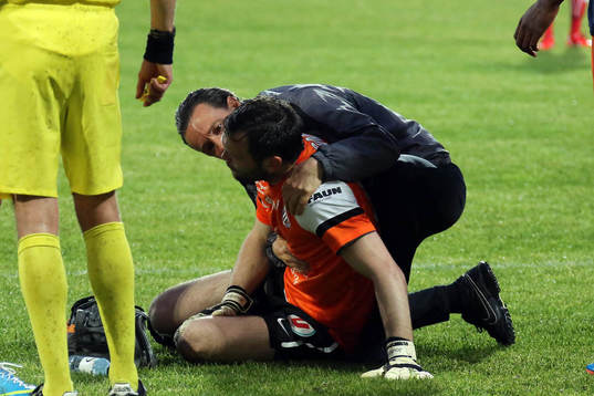 Blessure Geoffrey JOURDREN - 27.04.2013 - Ajaccio /