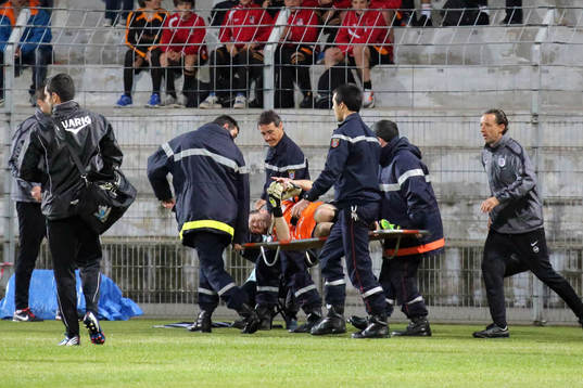 Blessure Geoffrey JOURDREN - 27.04.2013 - Ajaccio /