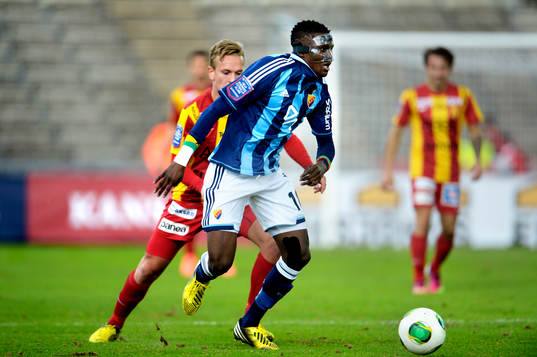 Daniel Amartey, Djurgården, spelar med ansiktsskydd