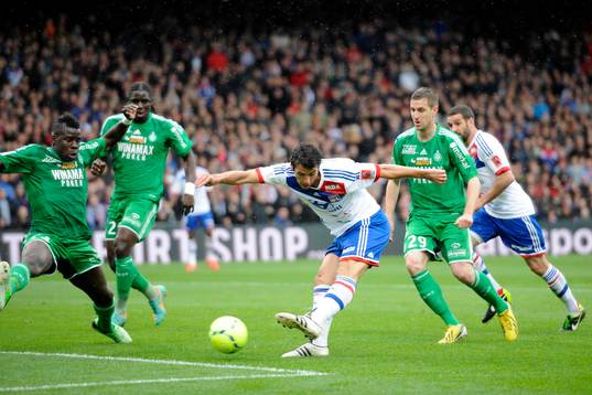 But de Yoann GOURCUFF - 28.04.2013 - Lyon / Saint Etienne -